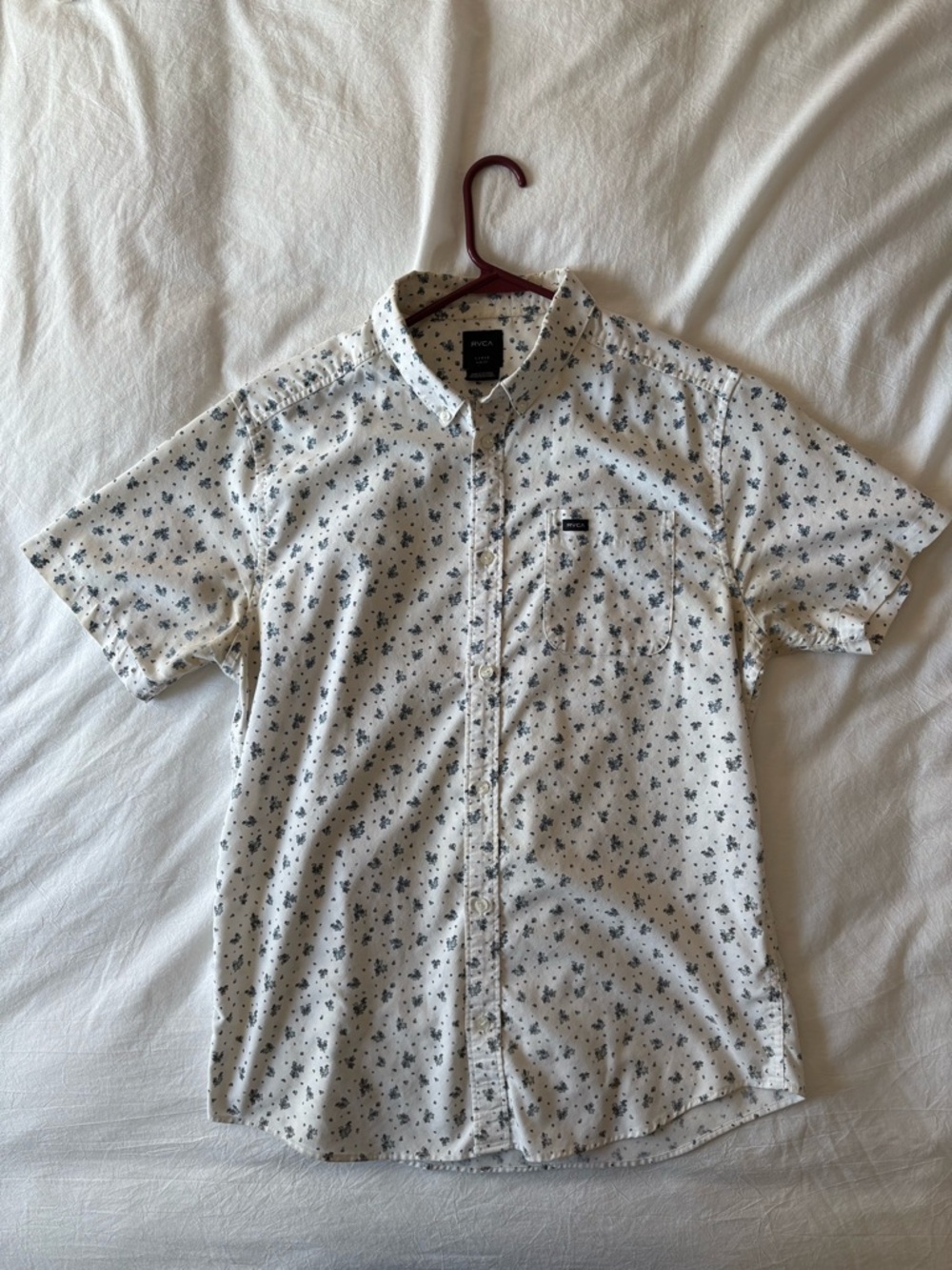 RVCA White Short-Sleeve Button-Down